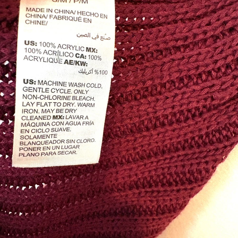 Chico's‎ Women's Burgundy Ribbed kimono Cardigan in Size S/M - Picture 8 of 8